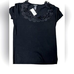NWT black size OX Audrey and Grace knit cap sleeve shirt.